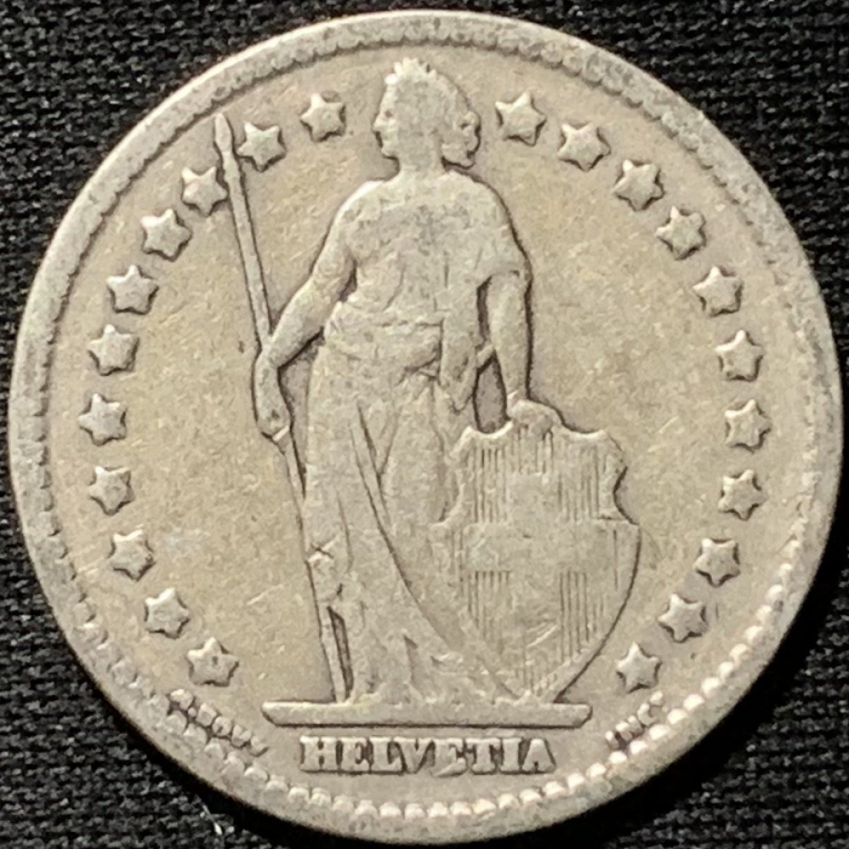 紫瑗钱币——第262期拍卖 瑞士 1909年 赫尔维蒂亚 1法郎 5克 0.835银