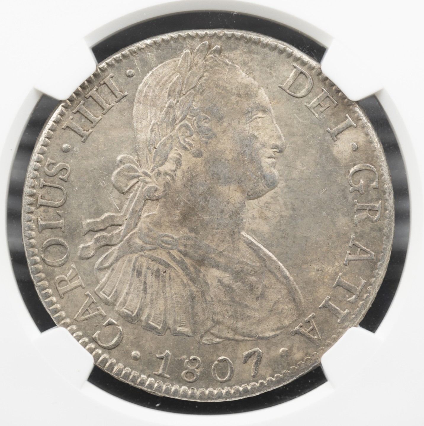 万国钱币拍卖第005期 1807MOTH西属墨西哥卡洛斯四世人像双柱8里亚尔