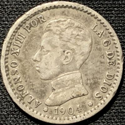 紫瑗钱币——第296期拍卖 - 西班牙 1904年 阿方索十三世 少年头 50分 2.5克 0.835银