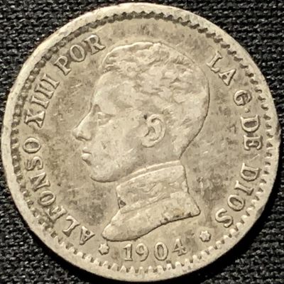 紫瑗钱币——第262期拍卖 - 西班牙 1904年 阿方索十三世 少年头 50分 2.5克 0.835银