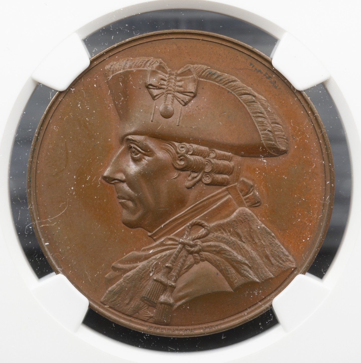 万国钱币拍卖第005期 1851年德国普鲁士腓特烈大帝戎装骑马雕像落成纪念铜章