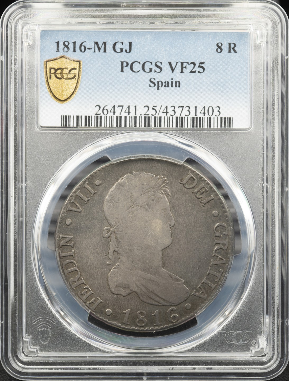 万国钱币拍卖第005期 1816MGJ西班牙本土费迪南七世8里亚尔
