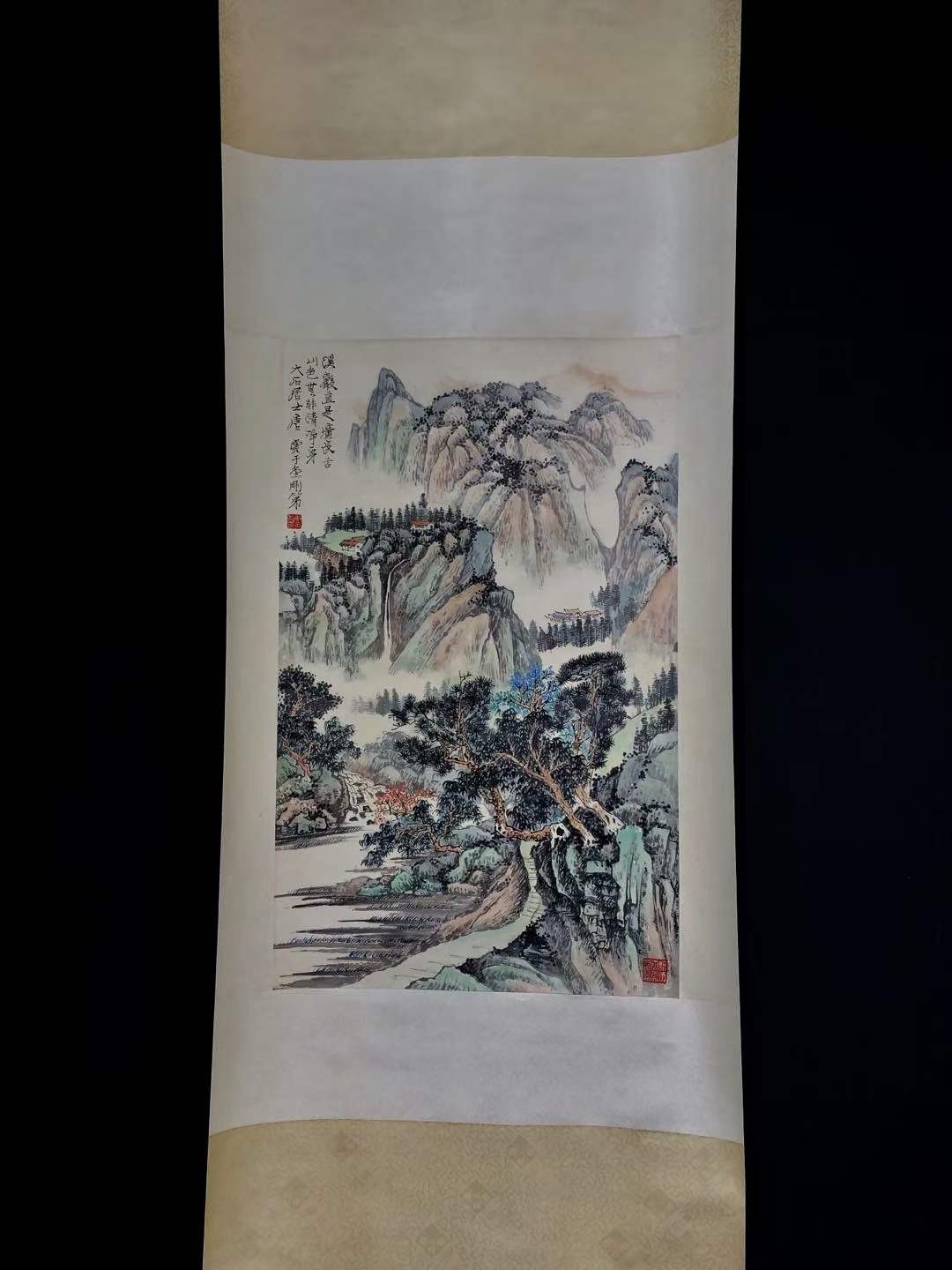 唐云高品纸本山水画一副，画工精湛，着色自然，品相完整，画心尺寸67/42……h8