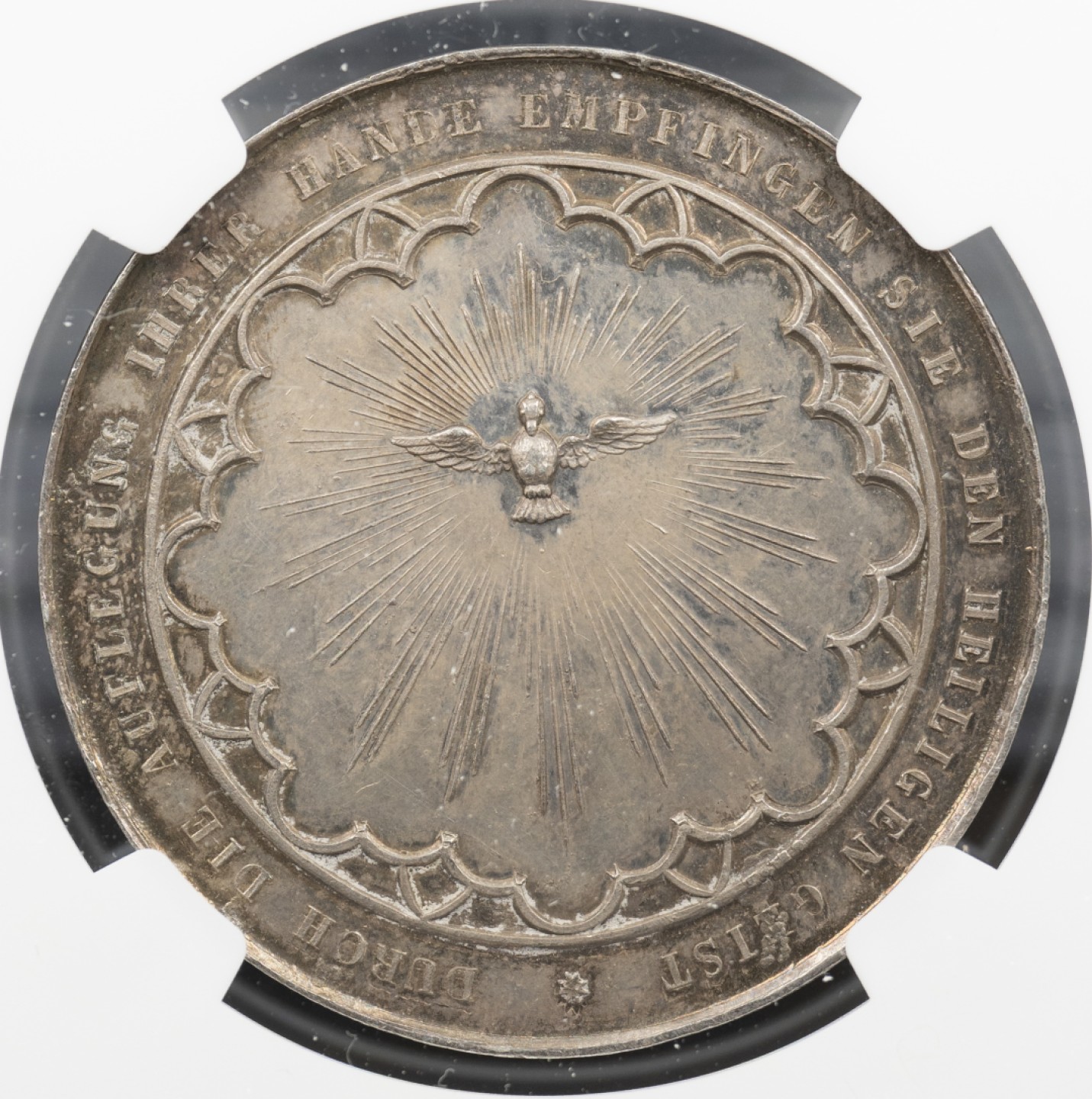 万国钱币拍卖第005期 19世纪德国耶稣在约旦河接受洗礼纪念银章36MM