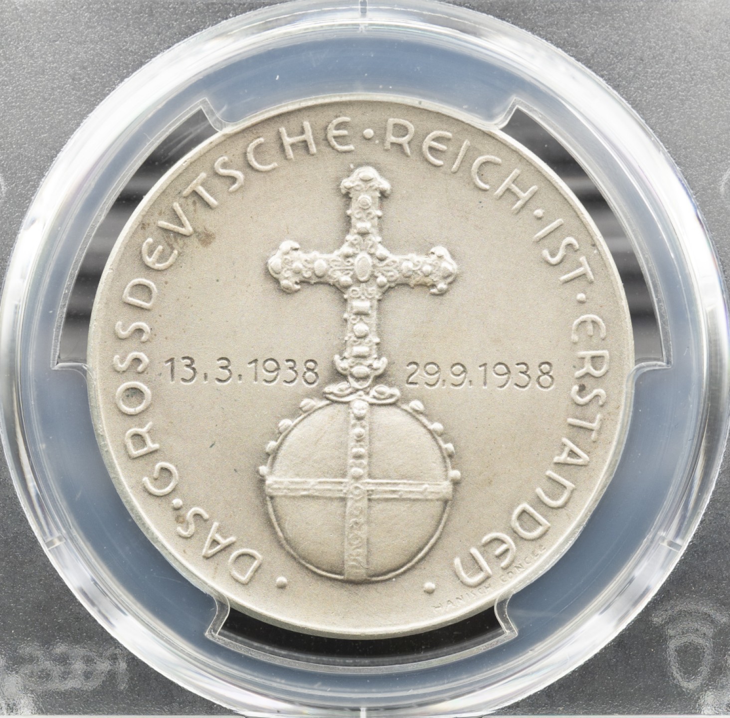 万国钱币拍卖第005期 1938年德意志元首吞并奥地利经典纪念银章，不太能见到好品的品种了