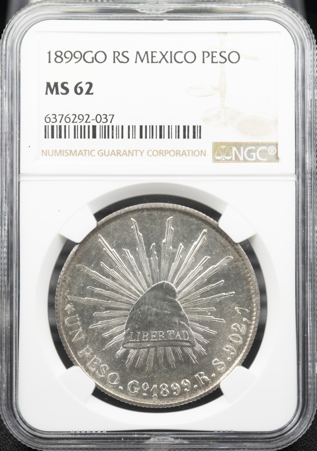 万国钱币拍卖第005期 1899年GO厂RS墨西哥直边鹰洋1比索