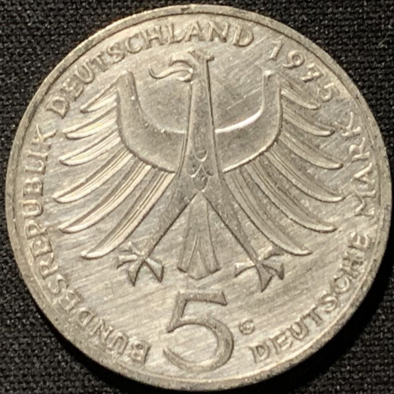 紫瑗钱币——第262期拍卖 联邦德国 1975年 G厂 阿尔伯特·施韦策诞辰100周年 5马克 11.2克 0.625银 