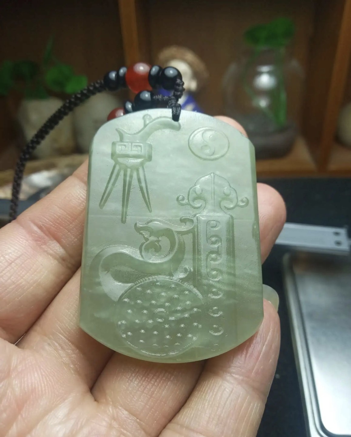 ｜冷门出品｜精选专拍·第壹拾玖场· 和田玉青白玉复古龙牌玉牌【附证书】｜尺寸详见图片