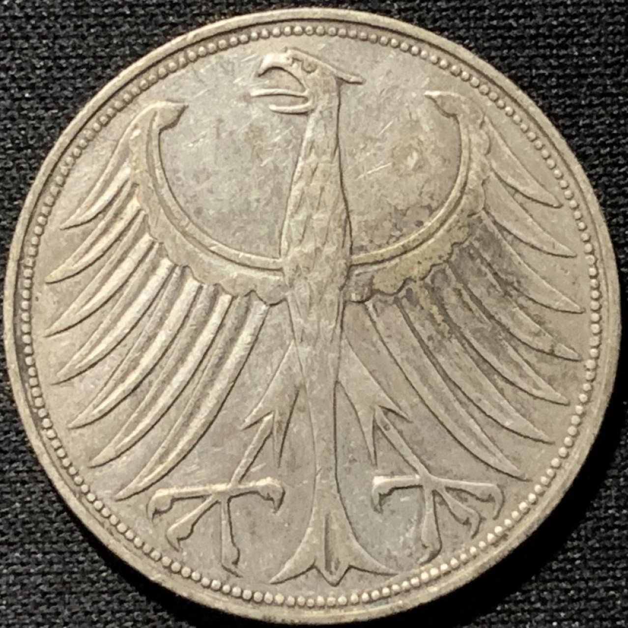 紫瑗钱币——第262期拍卖 联邦德国 1951年 F厂 流通 5马克 11.2 0.625银