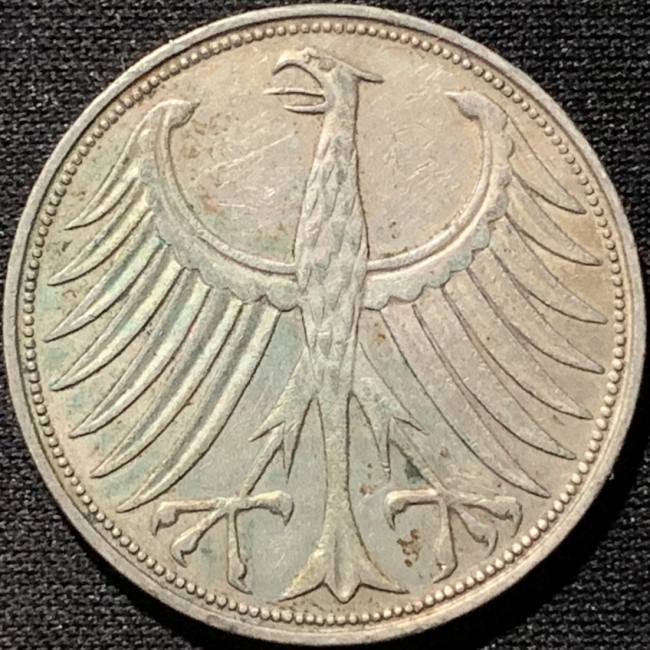 紫瑗钱币——第262期拍卖 联邦德国 1965年 J厂 流通 5马克 11.2 0.625银