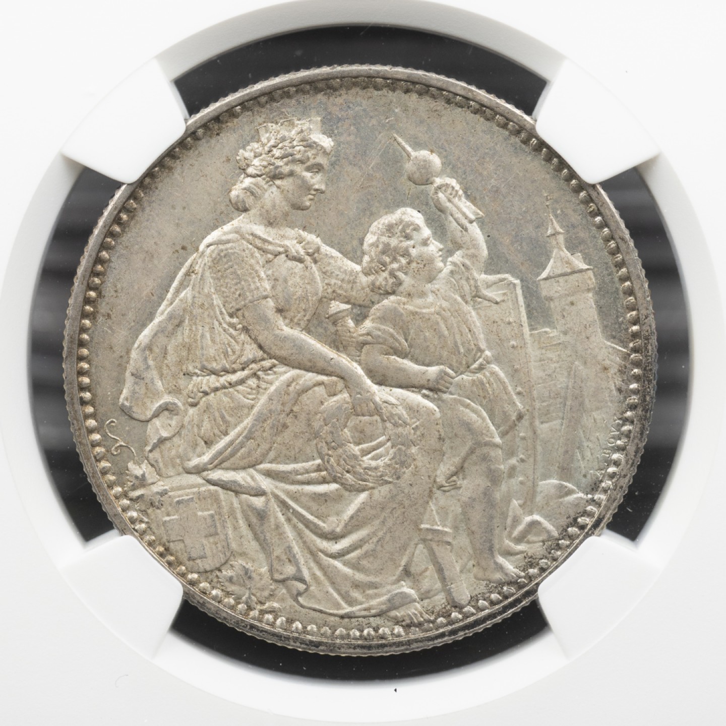 万国钱币拍卖第005期 1865瑞士沙夫豪森射击节5法郎银币