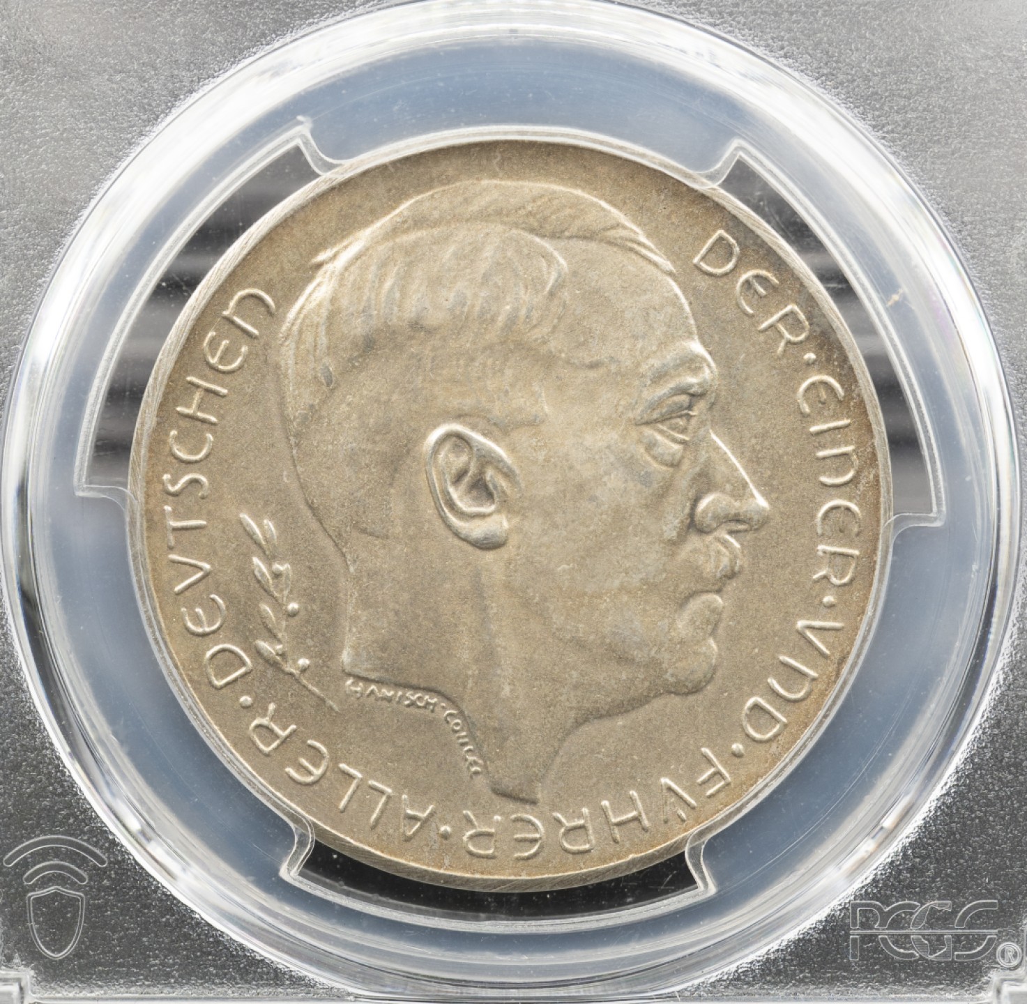 万国钱币拍卖第005期 1938年德意志第三帝国元首纪念吞并奥地利和奥地利大桥纪念银章，稀少