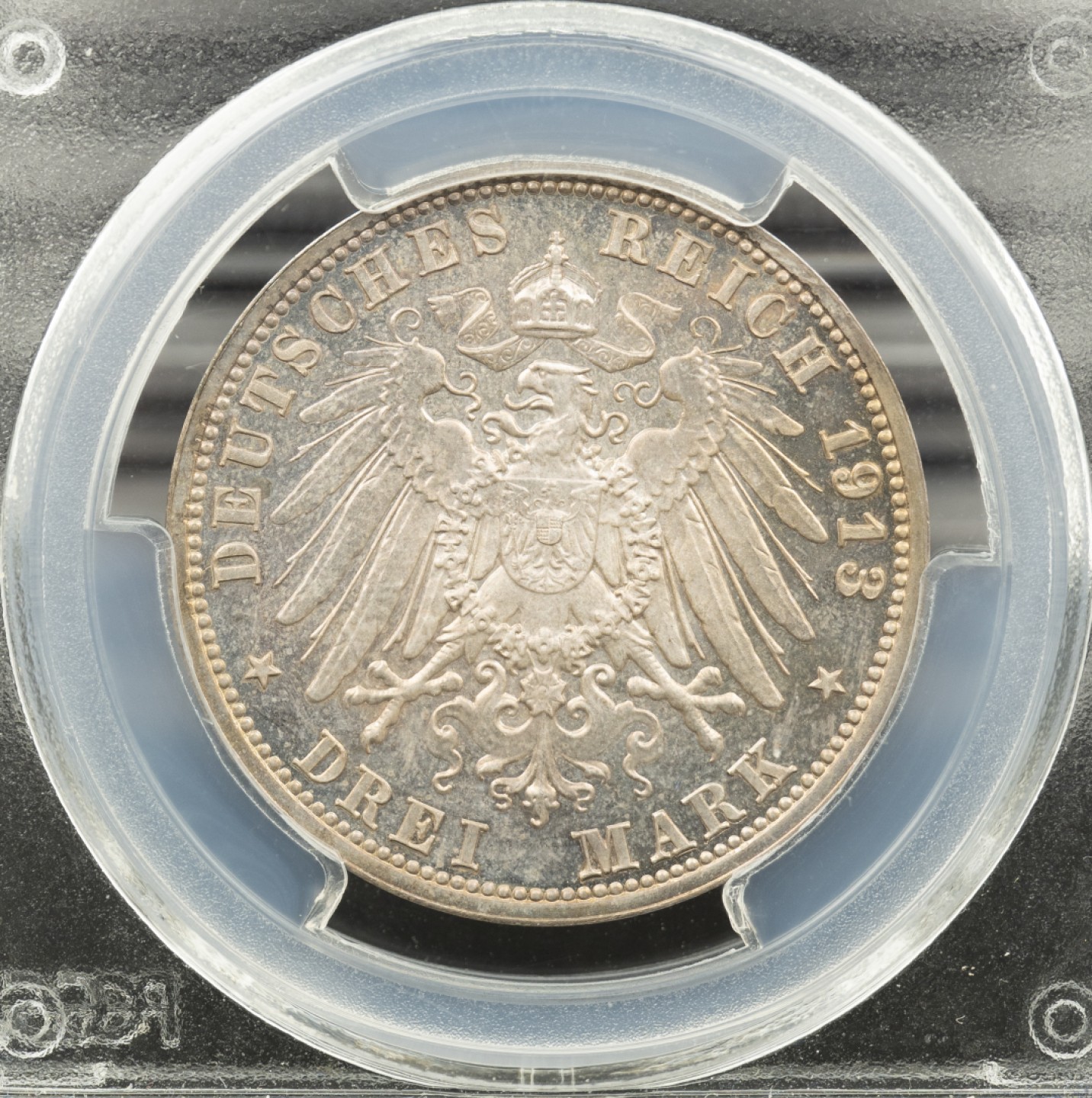 万国钱币拍卖第005期 德国萨克森莱比锡战功碑精制3马克，淡金一色包浆，高分DCAM难得。