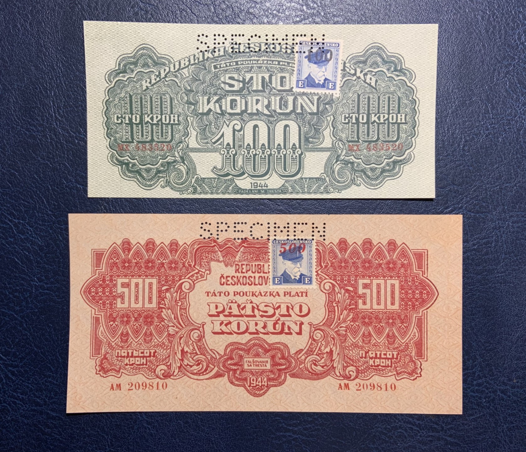 收藏联盟Quantum Auction 第246期拍卖 捷克斯洛伐克1944年苏联代印加贴样票 品相UNC 边角瑕疵细节如图