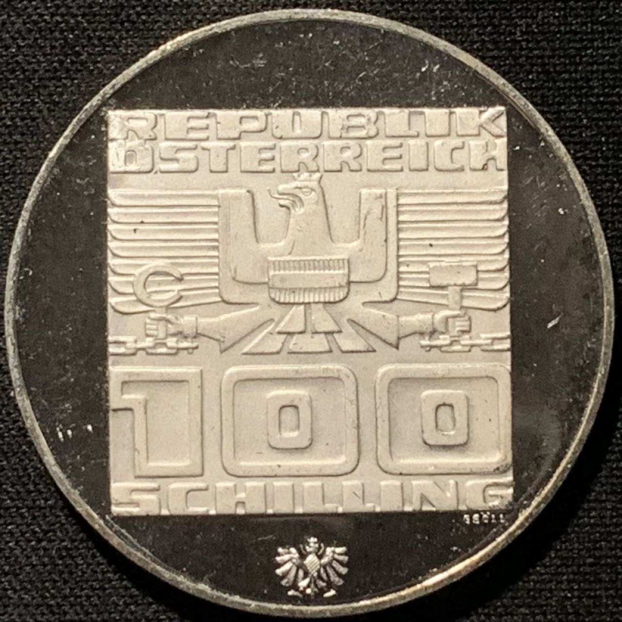 紫瑗钱币——第262期拍卖 奥地利 1976年 因斯布鲁克冬奥运 主会场 100先令 24克 0.64银 精制