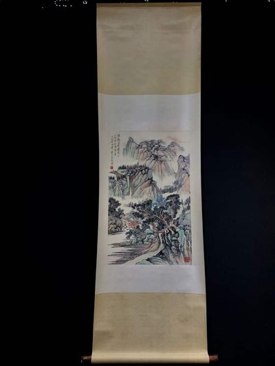 唐云高品纸本山水画一副，画工精湛，着色自然，品相完整，画心尺寸67/42……h8 - 唐云高品纸本山水画一副，画工精湛，着色自然，品相完整，画心尺寸67/42……h8