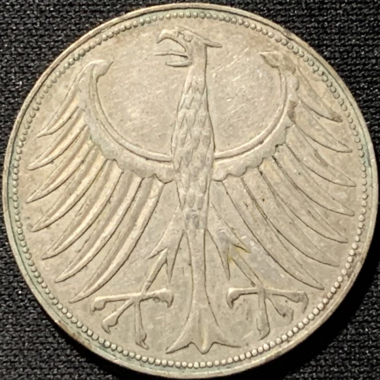 紫瑗钱币——第262期拍卖 联邦德国 1956年 F厂 流通 5马克 11.2 0.625银