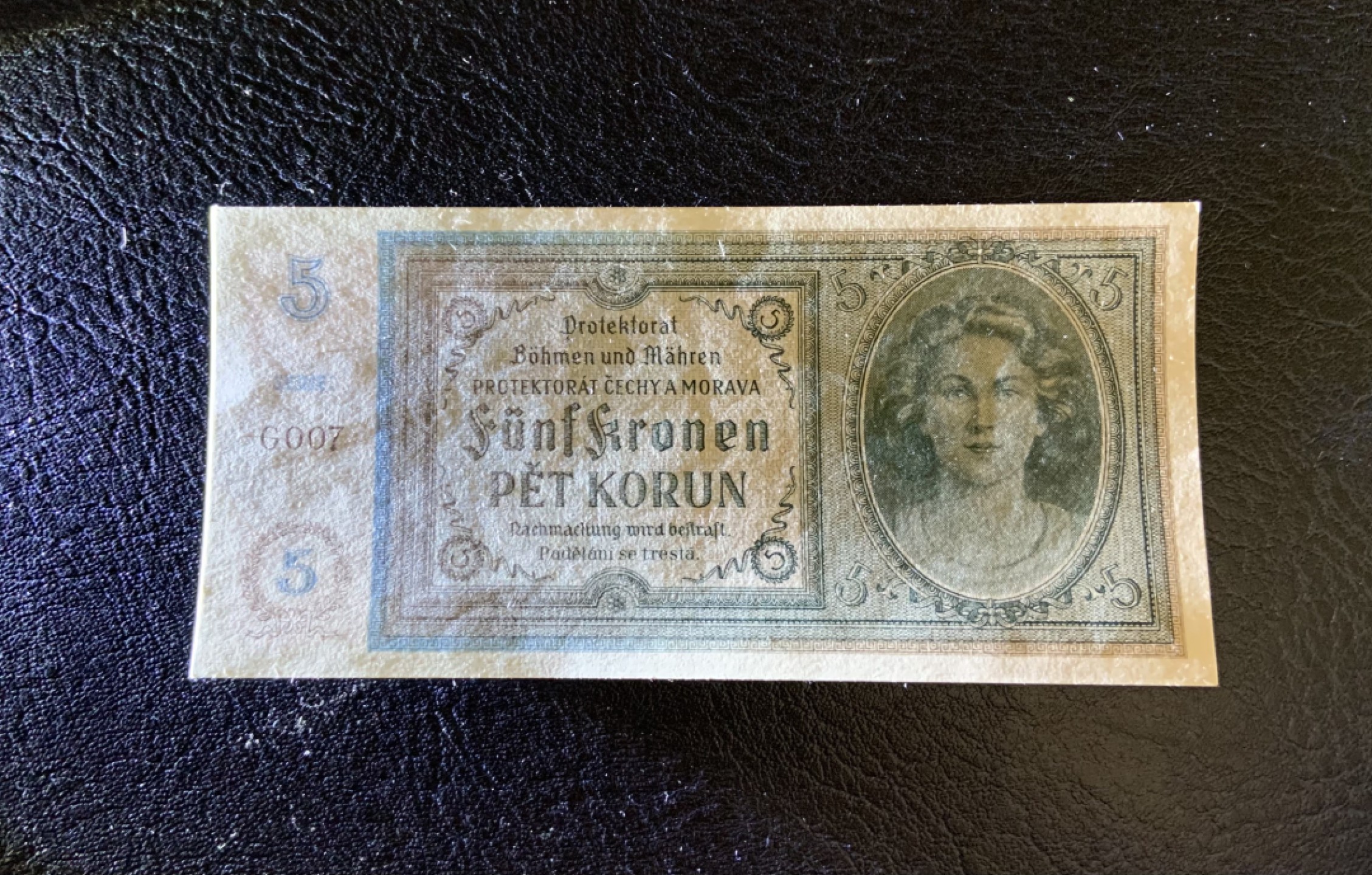 收藏联盟Quantum Auction 第246期拍卖 波西米亚和摩拉维亚1942年5克朗 品相UNC 少见实票 东欧美女