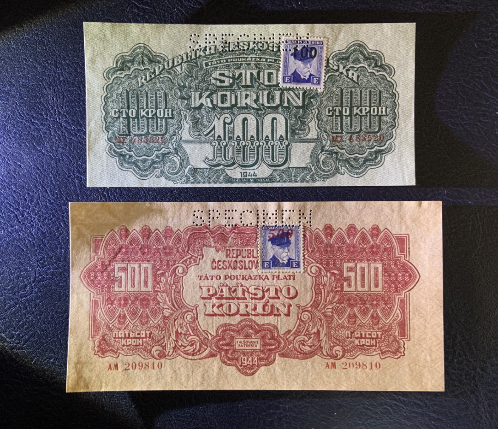收藏联盟Quantum Auction 第246期拍卖 捷克斯洛伐克1944年苏联代印加贴样票 品相UNC 边角瑕疵细节如图