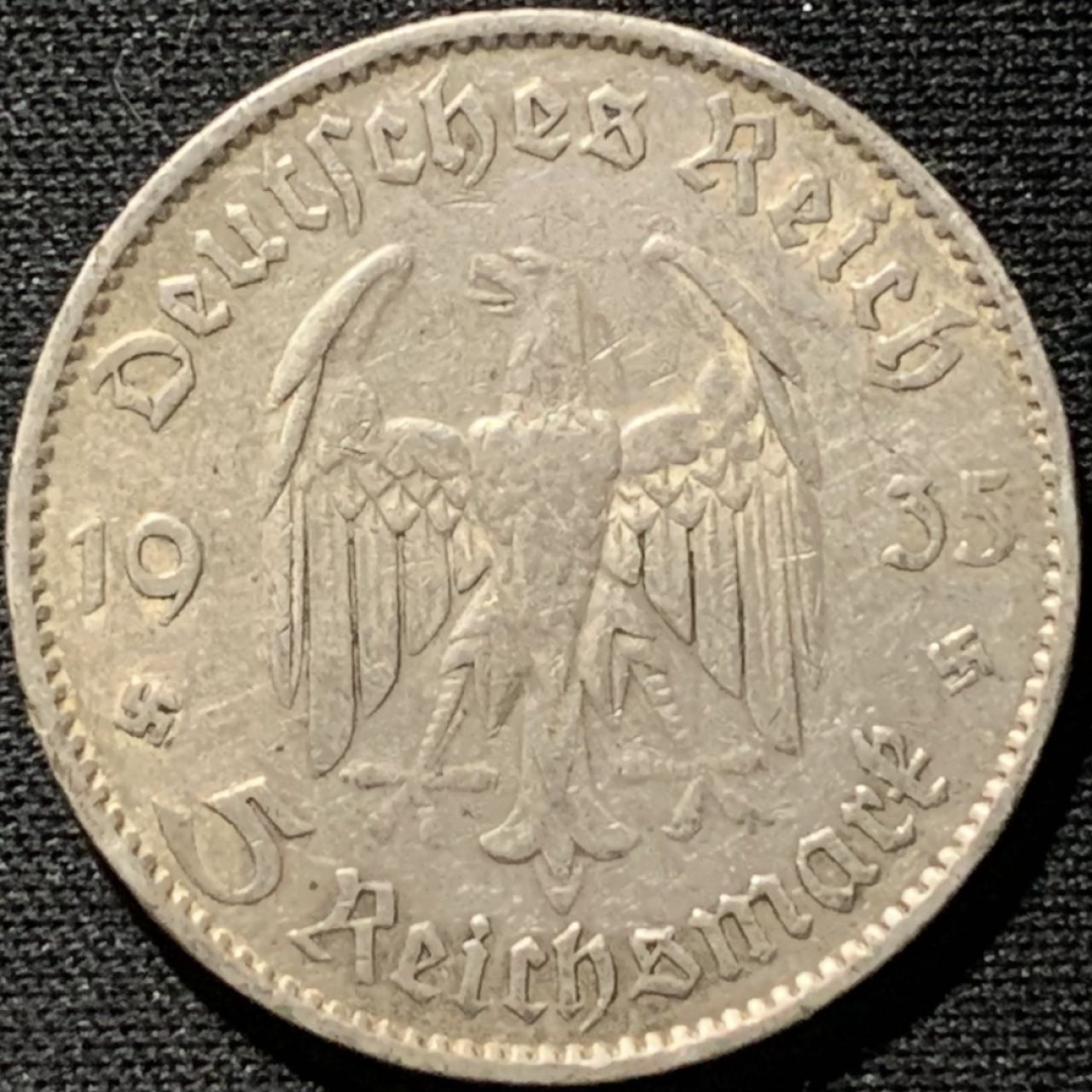 紫瑗钱币——第262期拍卖 德国 1935年 F版 波茨坦教堂 5马克 13.9克 0.9银