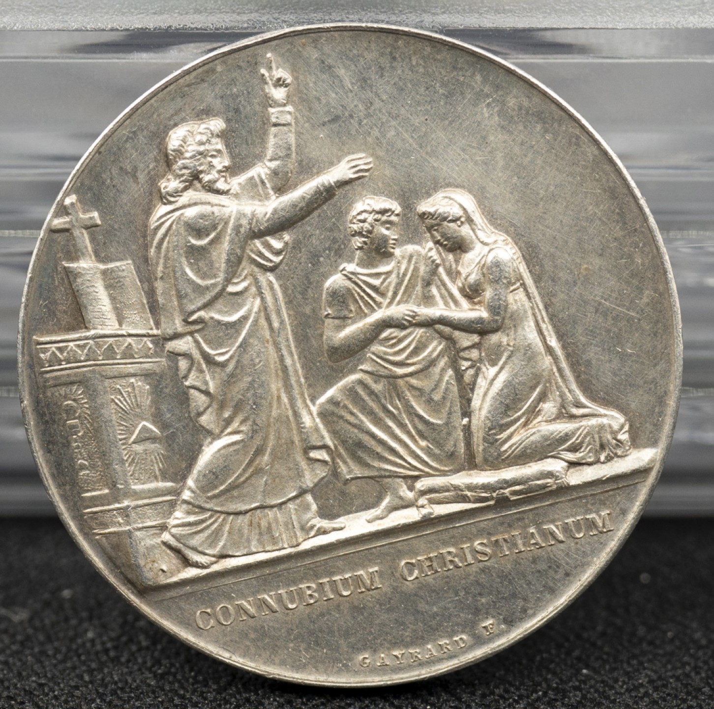 万国钱币拍卖第005期 法国1900年左右镜面未使用爱的印记结婚银章