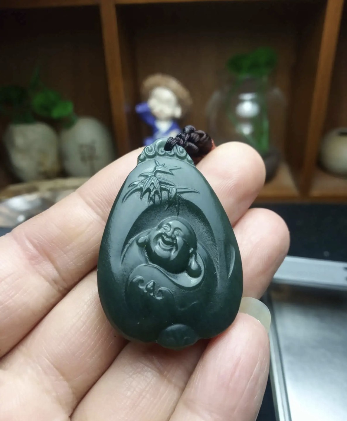 ｜冷门出品｜精选专拍·第壹拾玖场· 和田玉青玉开口笑佛【附证书】｜尺寸详见图片