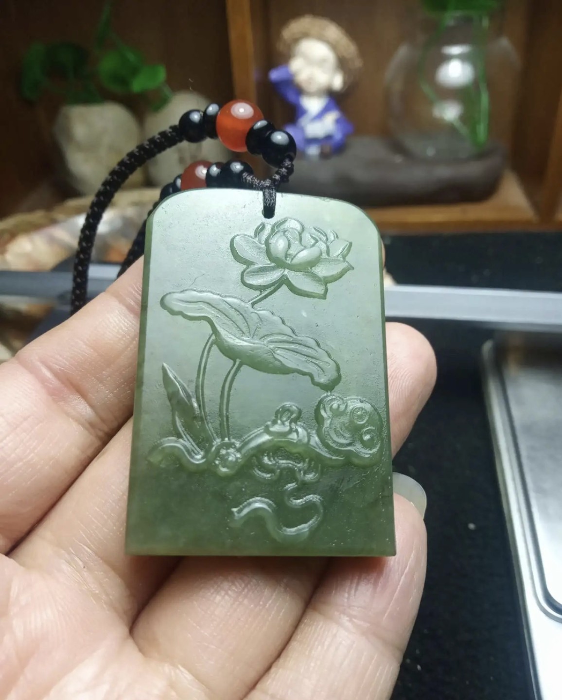 ｜冷门出品｜精选专拍·第壹拾玖场· 和田玉青白玉花开富贵玉牌【附证书】｜尺寸详见图片