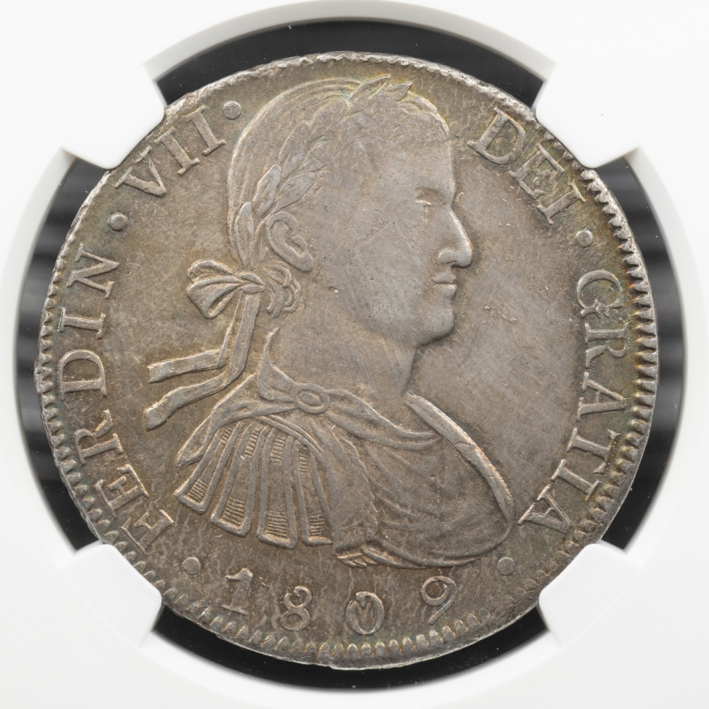 万国钱币拍卖第005期 1809MOTH西属墨西哥费迪南七世人像双柱8里亚尔