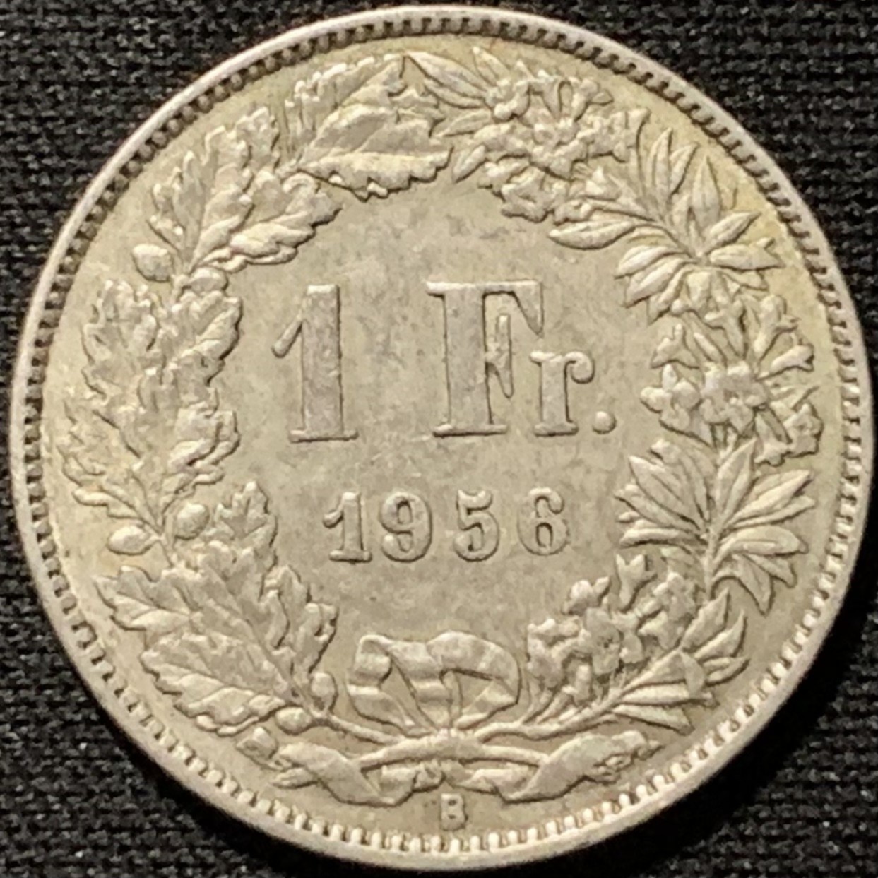 紫瑗钱币——第262期拍卖 瑞士 1956年 赫尔维蒂亚 1法郎 5克 0.835银