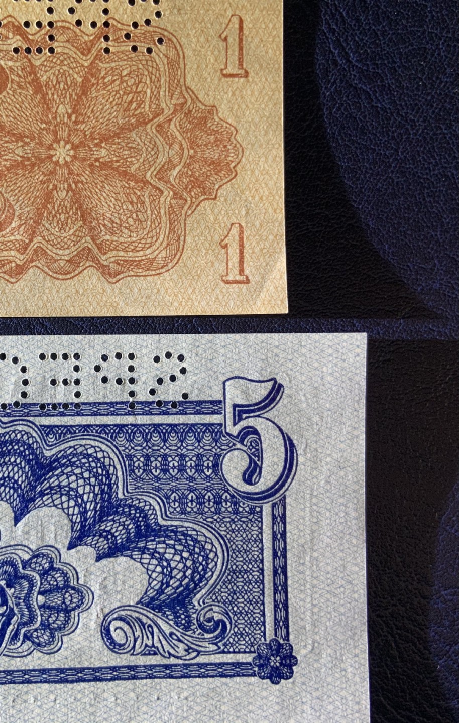 收藏联盟Quantum Auction 第246期拍卖 捷克斯洛伐克1944年苏联代印1-1000克朗样票一套 品相UNC 纸币边角有轻微瑕疵，细节如图