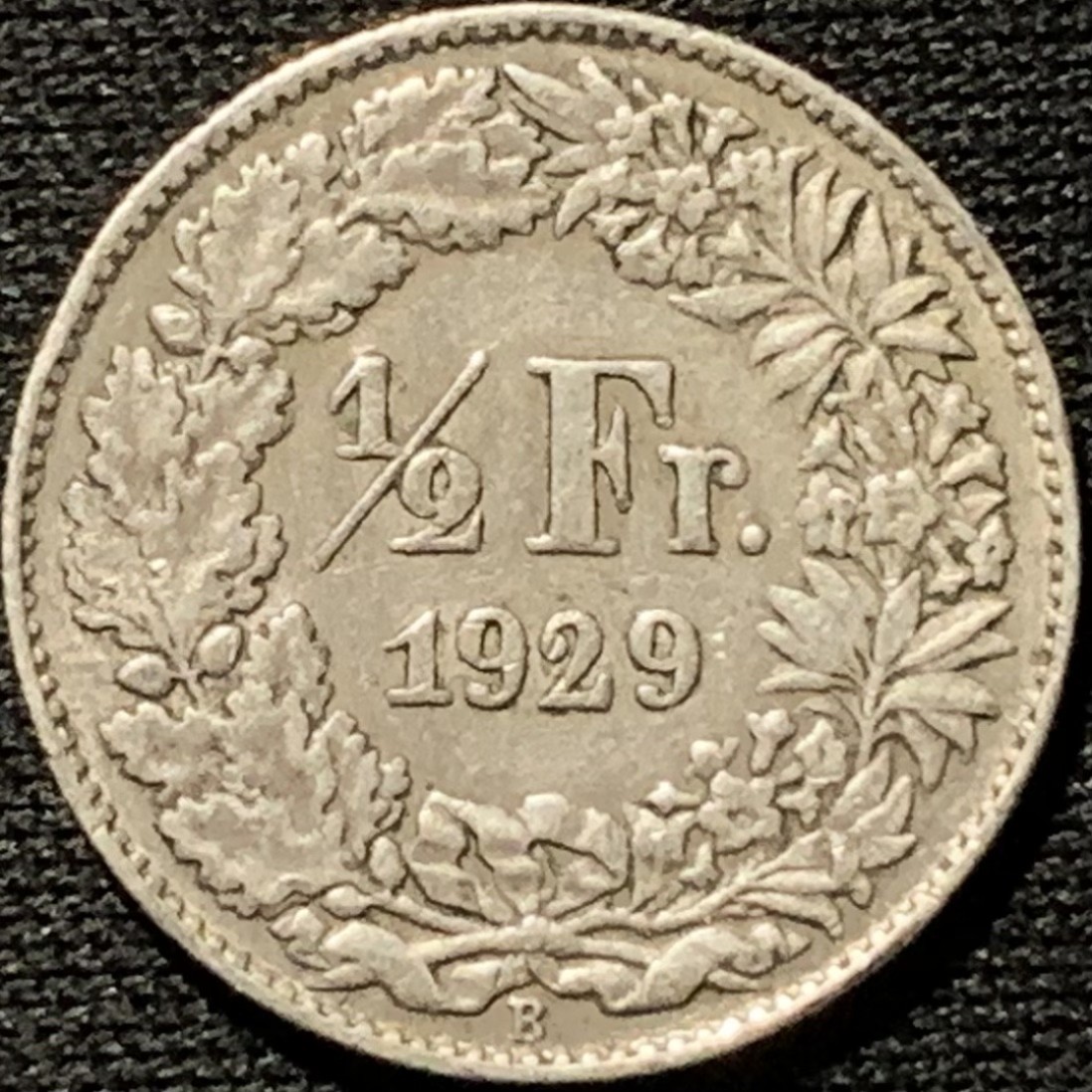 紫瑗钱币——第262期拍卖 瑞士 1929年 赫尔维蒂亚 1/2法郎 2.5克 0.835银