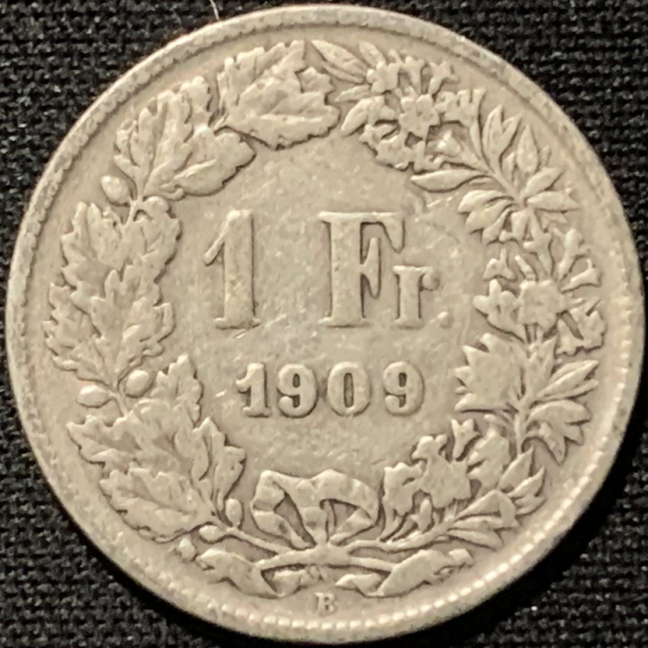 紫瑗钱币——第262期拍卖 瑞士 1909年 赫尔维蒂亚 1法郎 5克 0.835银