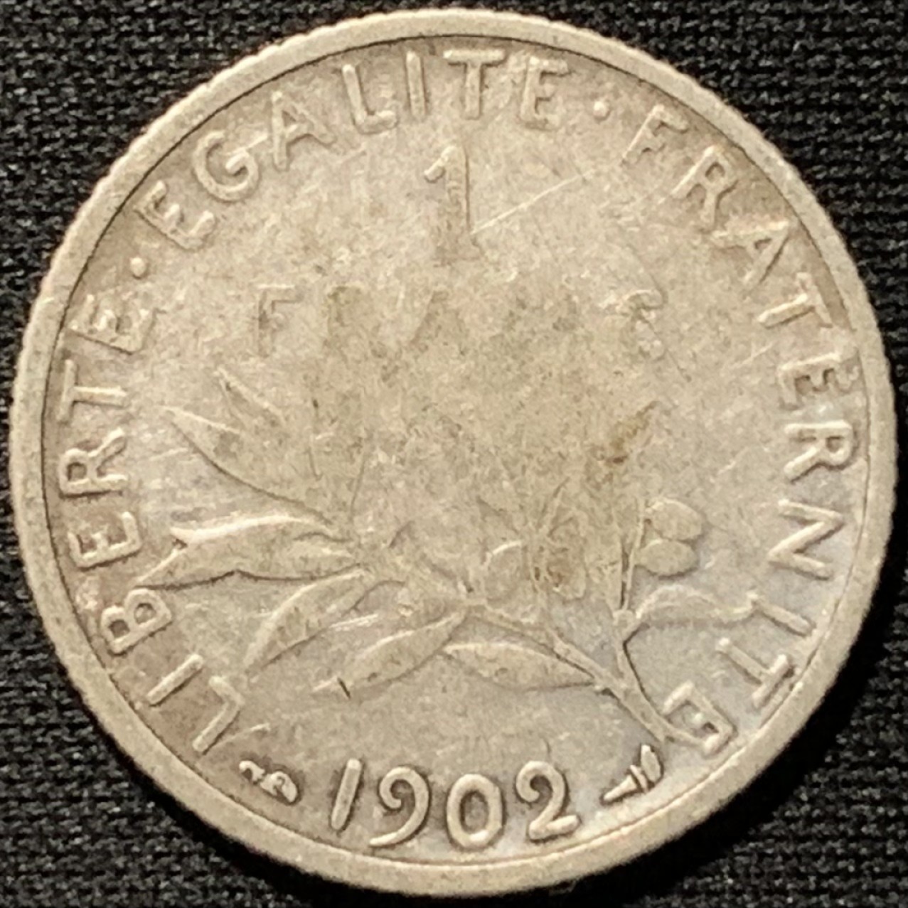 紫瑗钱币——第317期拍卖 法国 1902年 播种女神 1法郎 5克 0.835银