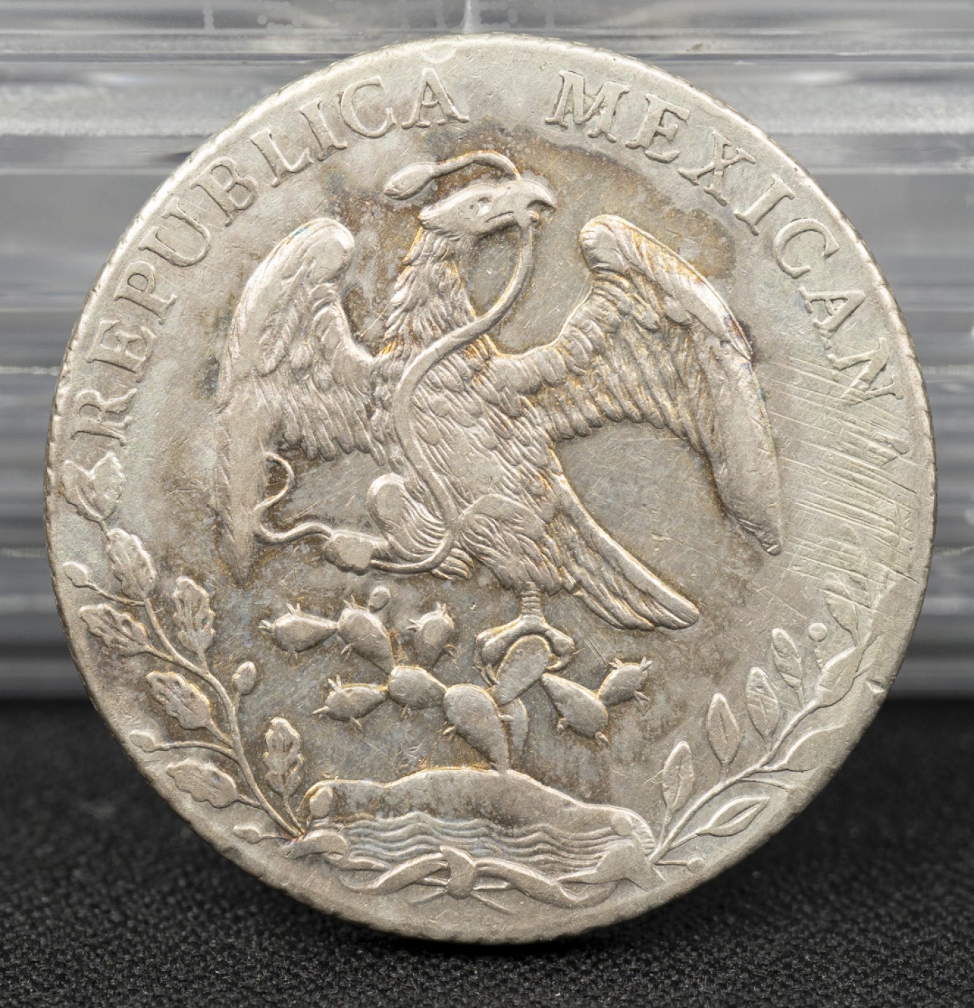 万国钱币拍卖第005期 1889年五彩墨西哥OA厂AE花边鹰洋8里亚尔