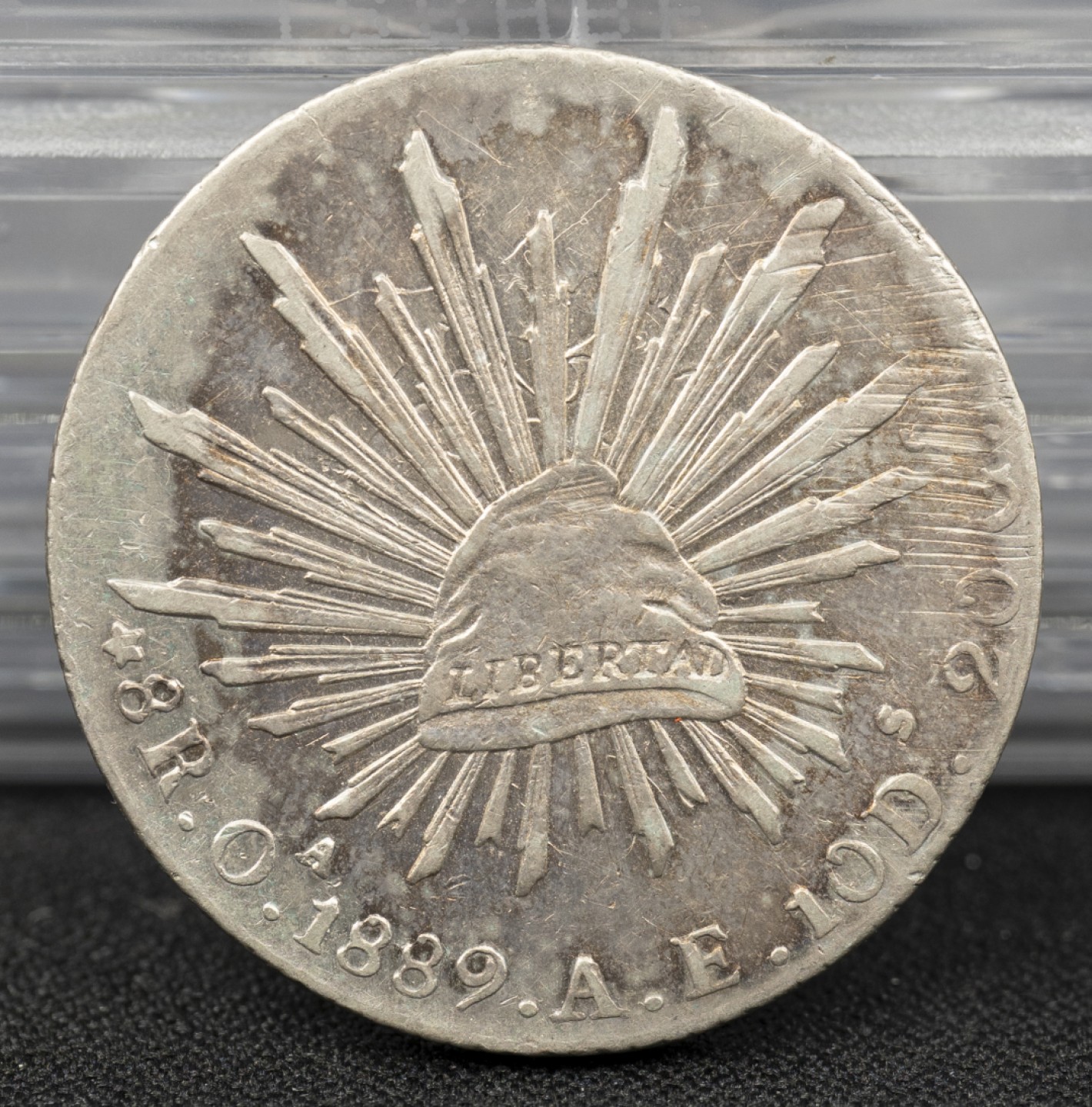 万国钱币拍卖第005期 1889年五彩墨西哥OA厂AE花边鹰洋8里亚尔