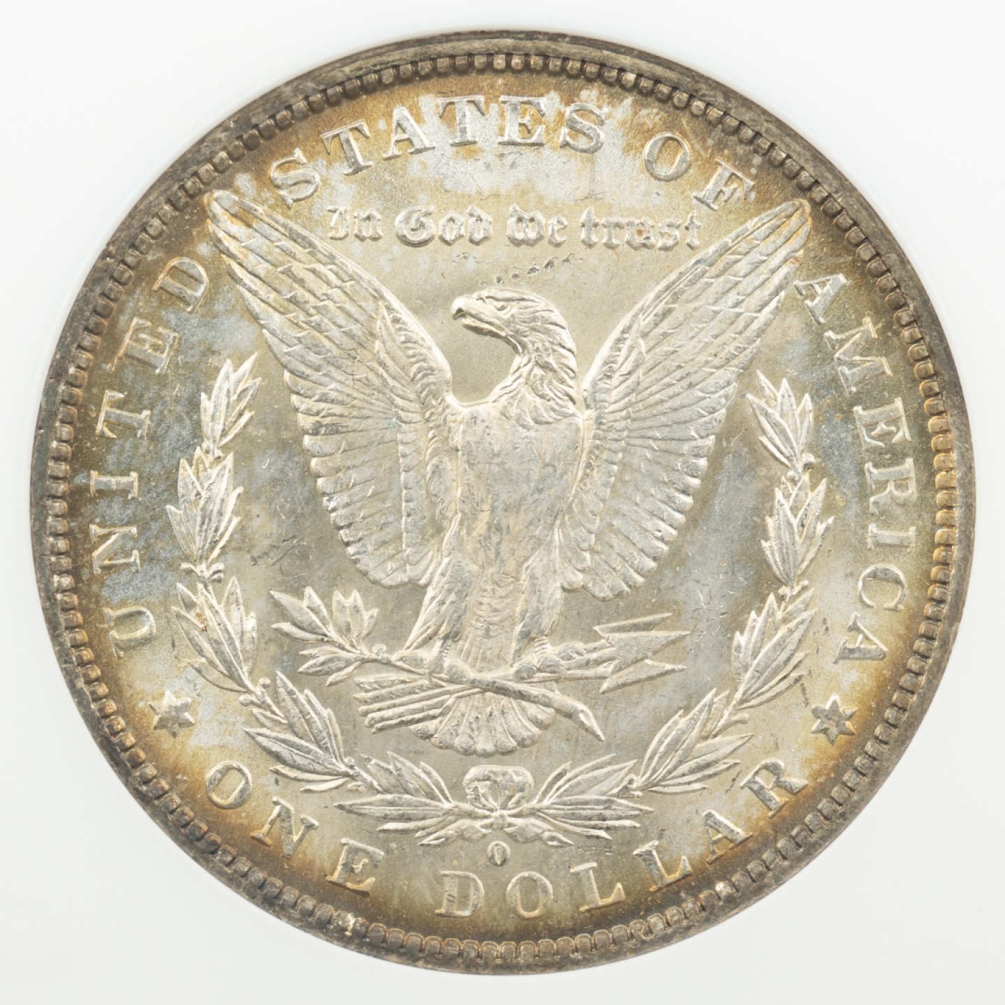 万国钱币拍卖第005期 1884O美国摩根1美元大银，老盒金彩，车轮转光。