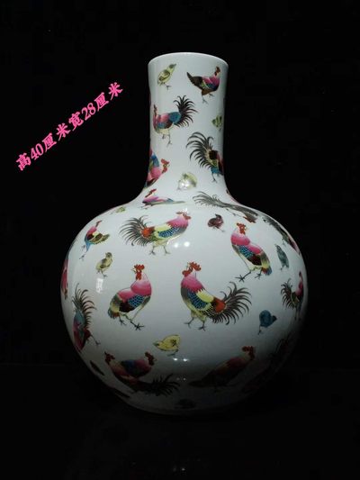 大清康熙粉彩大吉大利纹天球瓶一个 - 大清康熙粉彩大吉大利纹天球瓶一个