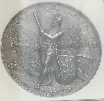 瓶子🏺第85期拍卖会 - 瑞士1887年日内瓦射击节银章  NGC MS63