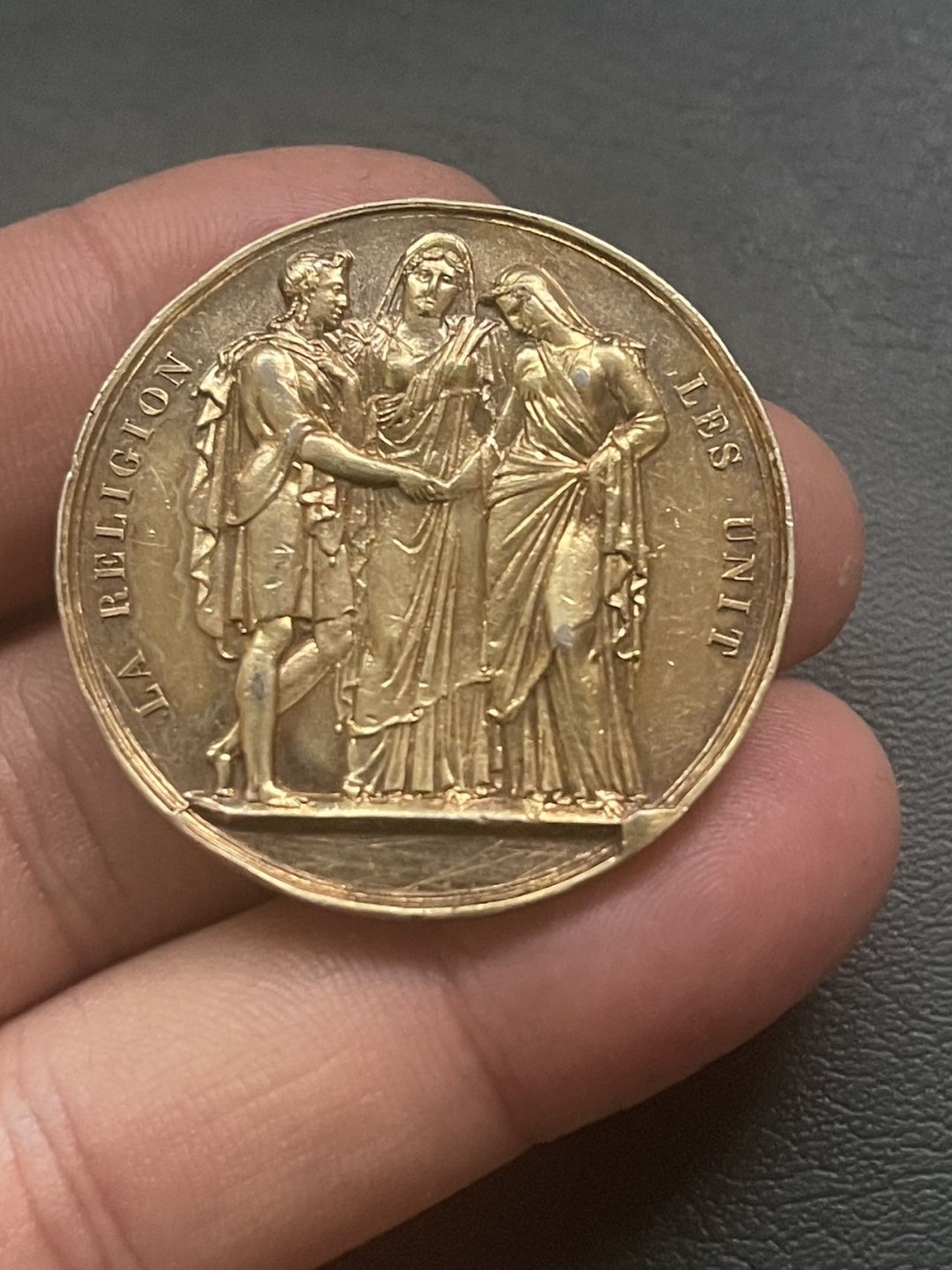 第八场，欧洲艺术章牌代币拍卖（实时专场，机器自动拍卖，请提前出好价格） 法国结婚较大规格镀金银章