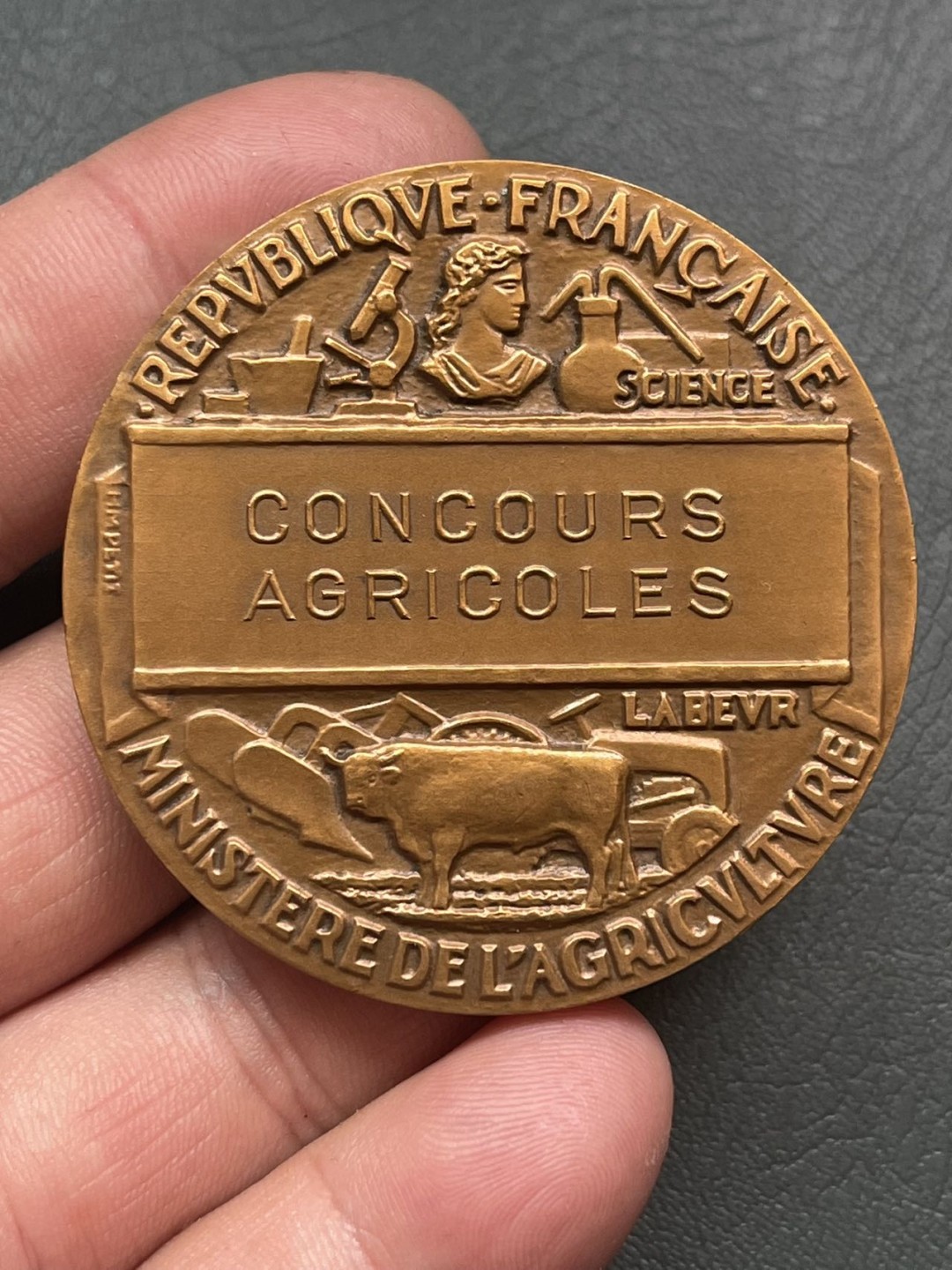 第八场，欧洲艺术章牌代币拍卖（实时专场，机器自动拍卖，请提前出好价格） 法国农业青铜艺术奖章