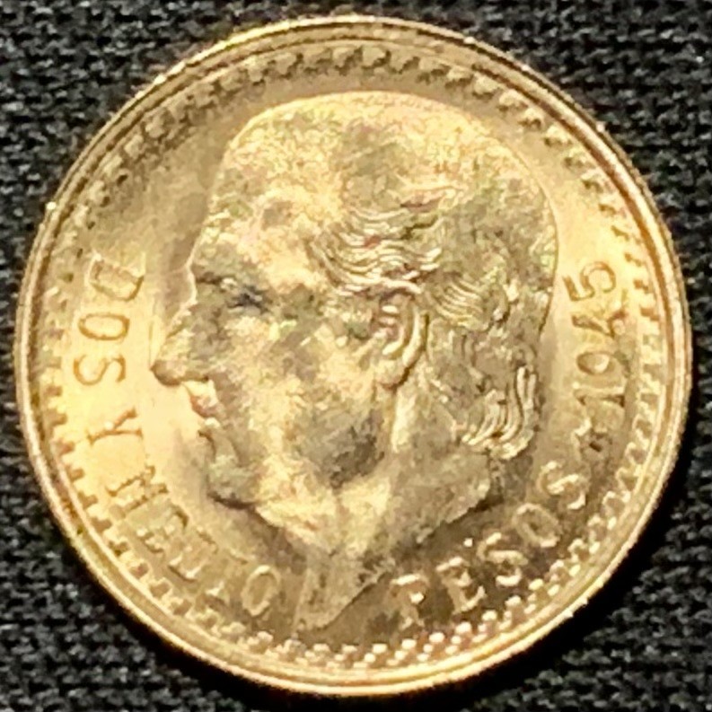 紫瑗钱币——第262期拍卖 墨西哥 1945年 伊达尔戈 2.5比索 2.0833克 0.9金 UNC