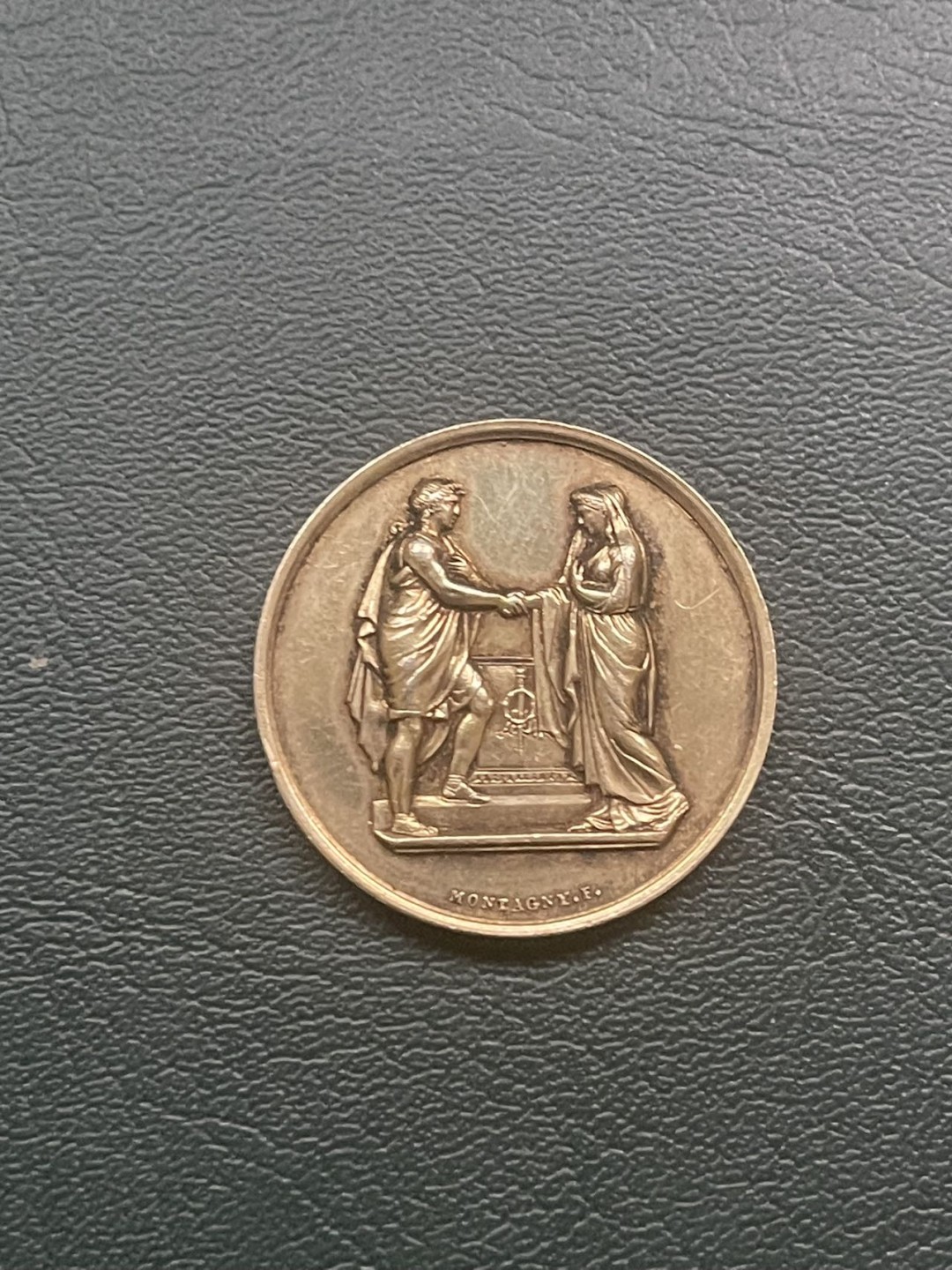 第八场，欧洲艺术章牌代币拍卖（实时专场，机器自动拍卖，请提前出好价格） 法国结婚纪念镀金银章