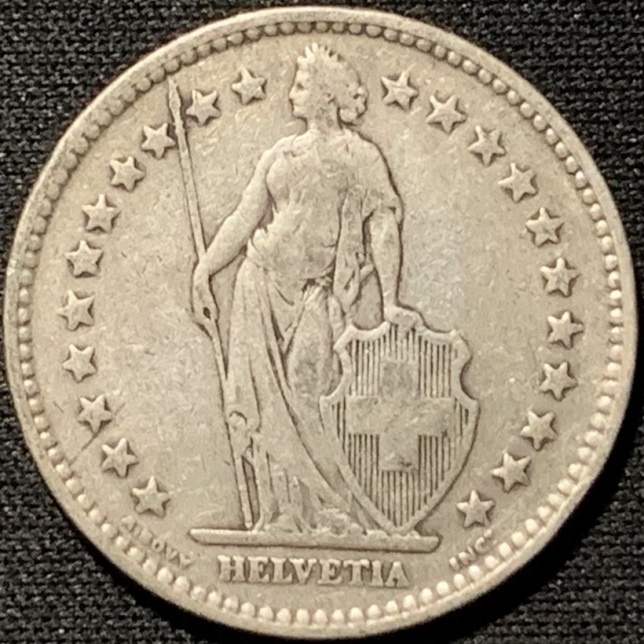 紫瑗钱币——第264期拍卖 瑞士 1914年 赫尔维蒂亚 2法郎 10克 0.835银