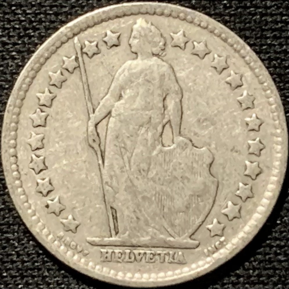 紫瑗钱币——第264期拍卖 瑞士 1932年 赫尔维蒂亚 1/2法郎 2.5克 0.835银