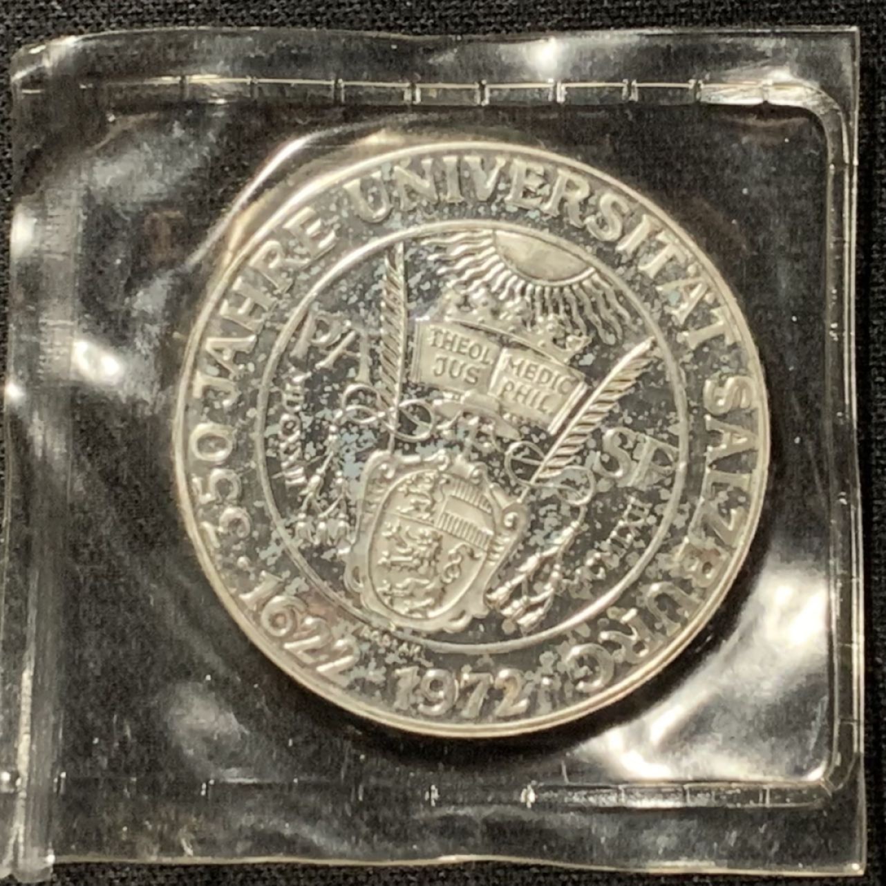 紫瑗钱币——第264期拍卖 奥地利 1972年 萨尔兹堡大学350周年 50先令 20克 0.9银 精制 原封