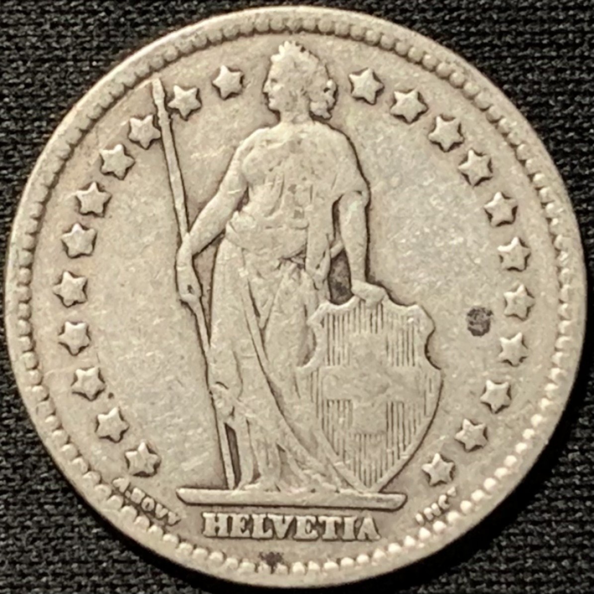 紫瑗钱币——第264期拍卖 瑞士 1911年 赫尔维蒂亚 1法郎 5克 0.835银