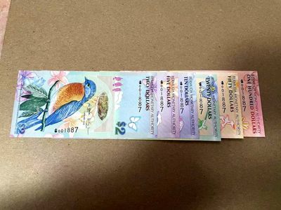 【Blue Auction】✨世界纸币精拍第308期【精】 - 【一组6张 洋葱冠全同1887千位小号 含获奖钞】百慕大 2009年2-100元 全新UNC 绝品 如今全同号少见 