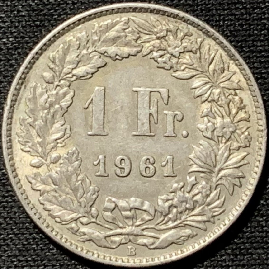 紫瑗钱币——第264期拍卖 瑞士 1961年 赫尔维蒂亚 1法郎 5克 0.835银