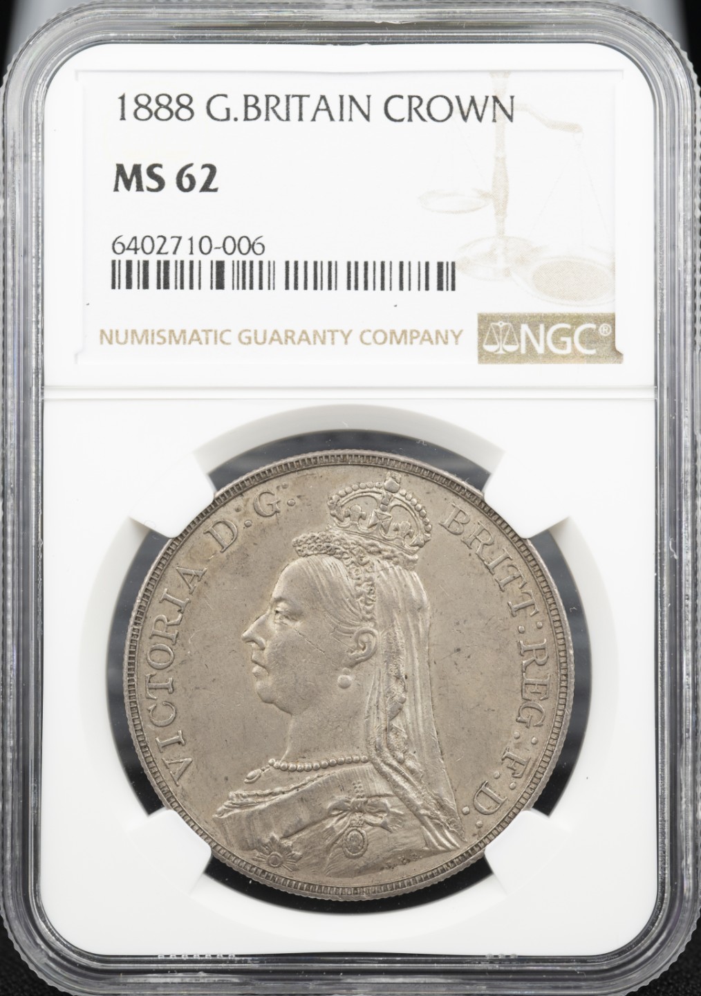 万国钱币拍卖第005期 英国1888维多利亚高冠马剑银币，少见年份，原味包浆。