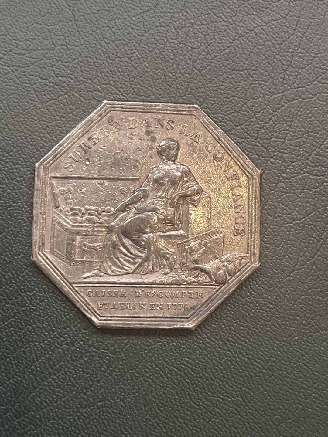 第八场，欧洲艺术章牌代币拍卖（实时专场，机器自动拍卖，请提前出好价格） 法国早期1776年贴现银行八角银章